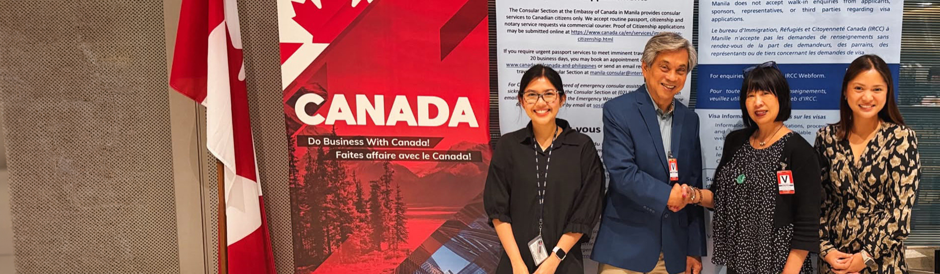 PonteFino Estates executives, Agentiiv CEO Karla Congson, and Canadian Trade Commissioner representatives during the announcement of PonteFino's Agentic AI deployment.
