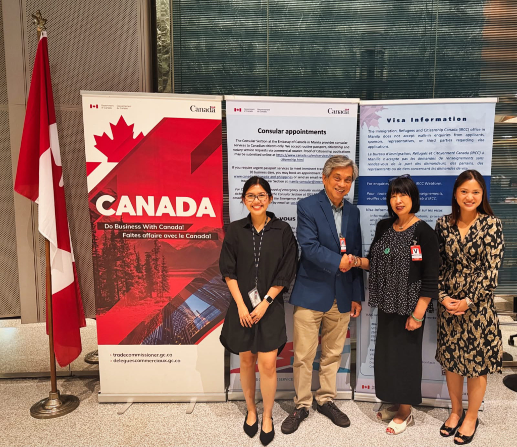 PonteFino Estates executives, Agentiiv CEO Karla Congson, and Canadian Trade Commissioner representatives during the announcement of PonteFino's Agentic AI deployment.